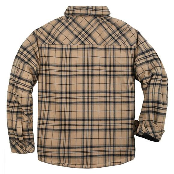 COEVALS CLUB Men's Sherpa Lined Flannel Long Sleeve Plaid Snap Button Up Shirt - Picture 2 of 8